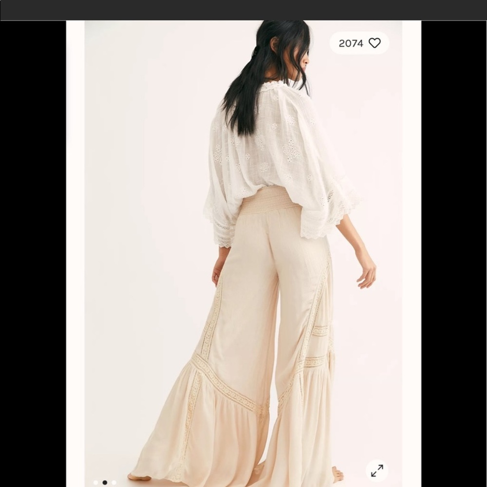 NWT Free People Lovin's Easy Lace Mix Pants - Picture 2 of 16